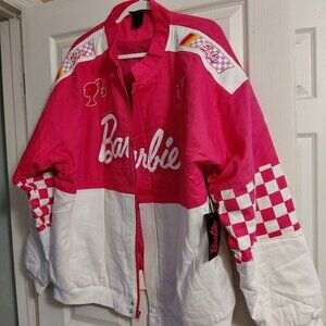 Barbie Pink and White Sz 2XL, Lined Denim Heavy Jacket, NWOT